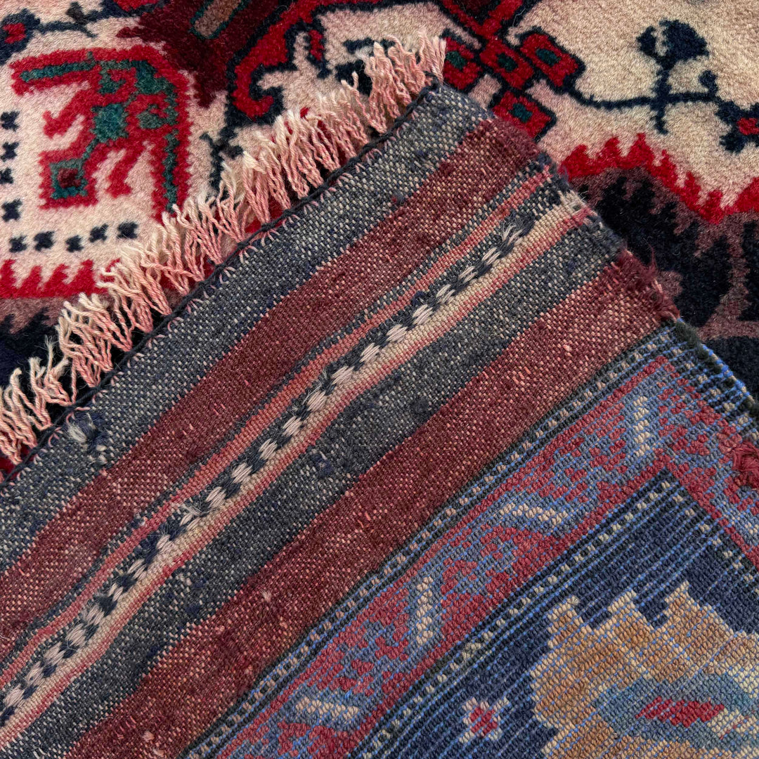 Afghan Baluchi Rug 4' 2" x 6' 0" Hand-Knotted border