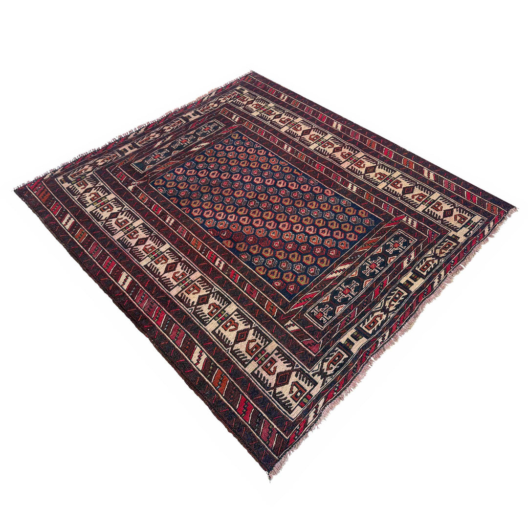 Afghan Maliki Kilim Rug 3'9" x 4'1" Flat-Weave view