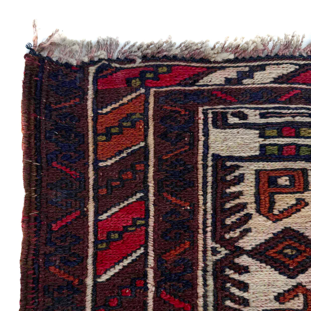 Afghan Maliki Kilim Rug 3'9" x 4'1" Flat-Weave pattern