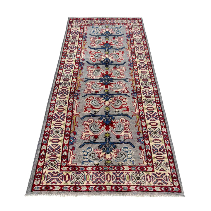 Afghan Kazak Rug 2' 7" x 6' 5" Hand-Knotted detail