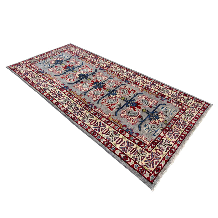 Afghan Kazak Rug 2' 7" x 6' 5" Hand-Knotted view
