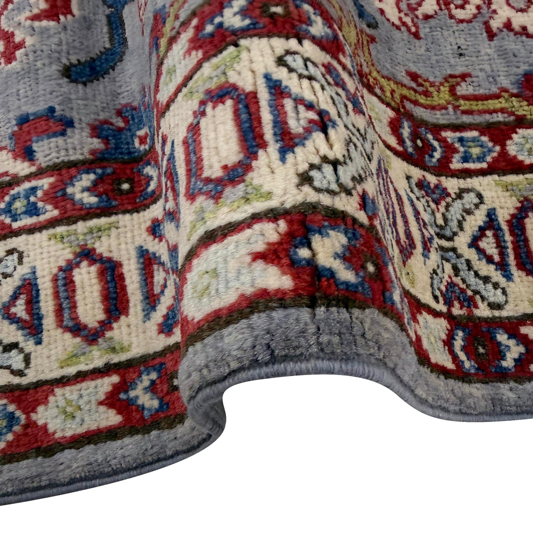 Afghan Kazak Rug 2' 7" x 6' 5" Hand-Knotted field