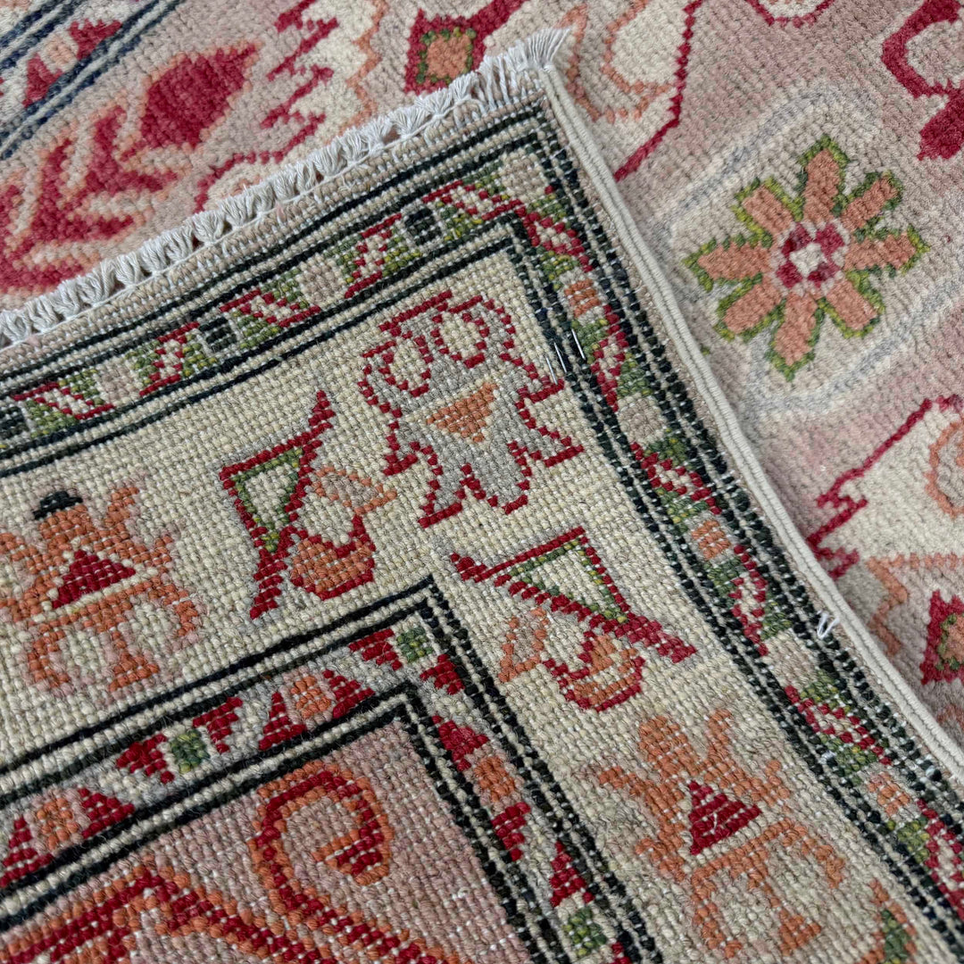Afghan Kazak Rug 2' 5" x 10' 2" Hand-Knotted border