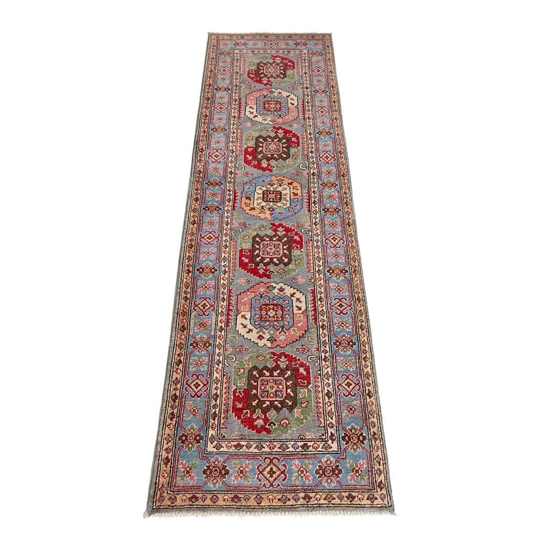 Afghan Waziri Runner Rug 2' 7" x 9' 10" Hand-Knotted | No. AL38402