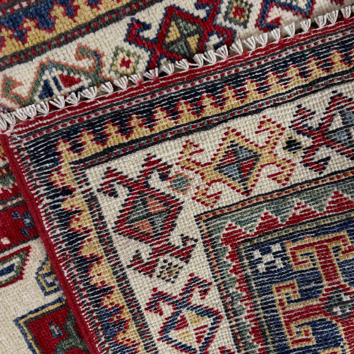 Afghan Kazak Runner Rug 2' 5" x 10' 2" Hand-Knotted border