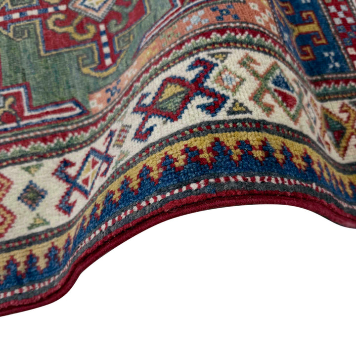 Afghan Kazak Runner Rug 2' 5" x 10' 2" Hand-Knotted field