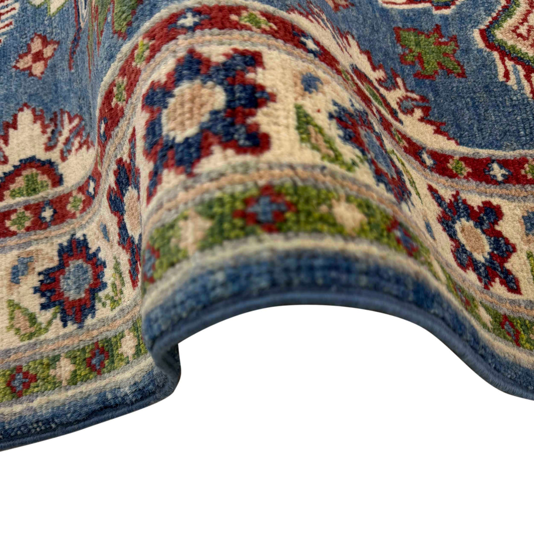 Blue Afghan Kazak Rug 2' 0" x 6' 0" Hand-Knotted | No. AL46124