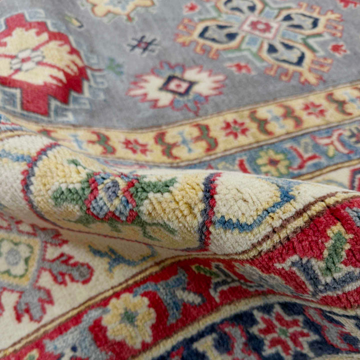 Gray Afghan Kazak Rug 6' 8" x 9' 7" Hand-Knotted | No. AL29240