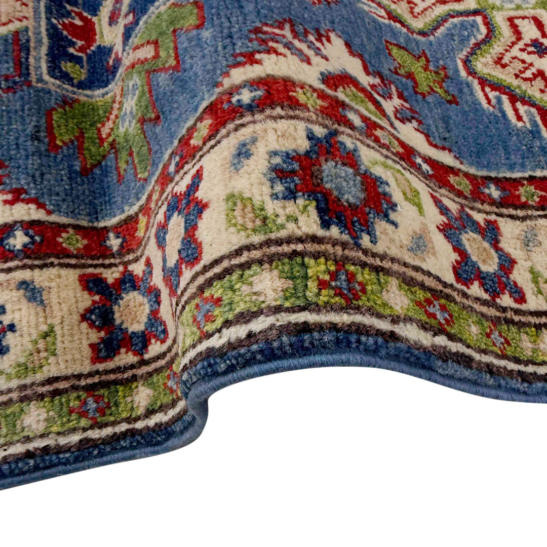 Blue Afghan Kazak Rug 2' 0" x 6' 2" Hand-Knotted | No. AL63878