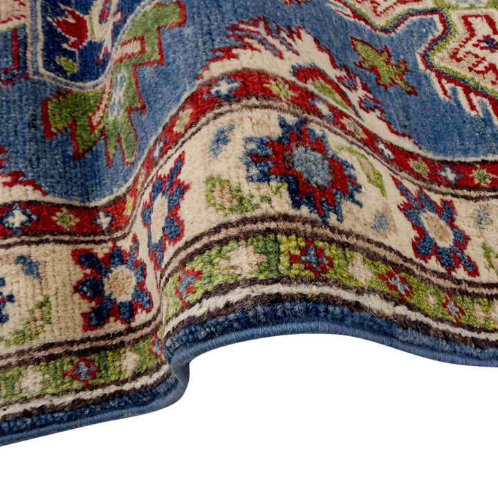 Blue Afghan Kazak Rug 2' 0" x 6' 2" Hand-Knotted | No. AL63878