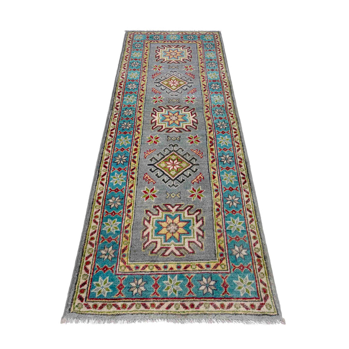 Hand Knotted Kazak Oriental Runner Rug 1' 11" x 5' 7" - No. AL25939