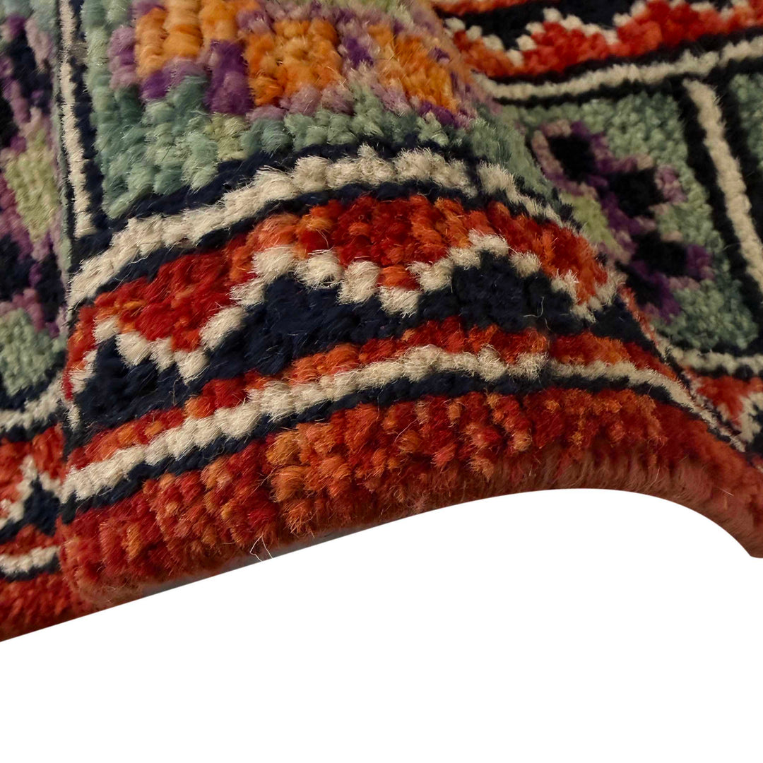 Red Afghan Shirazi Rug 8' 0" x 11' 3" Hand-Knotted field