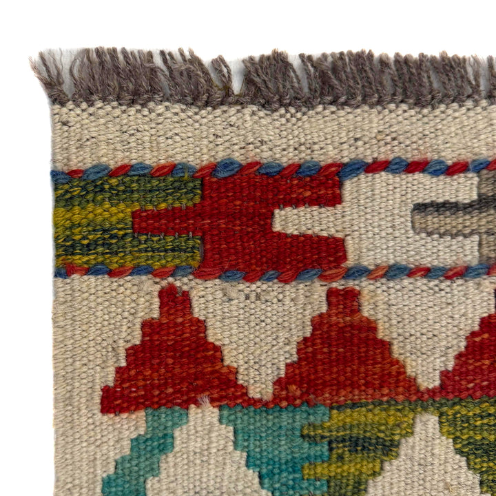 Afghan Vegetable Kilim Rug 3' 1" x 5' 9" Flat-Weave pattern
