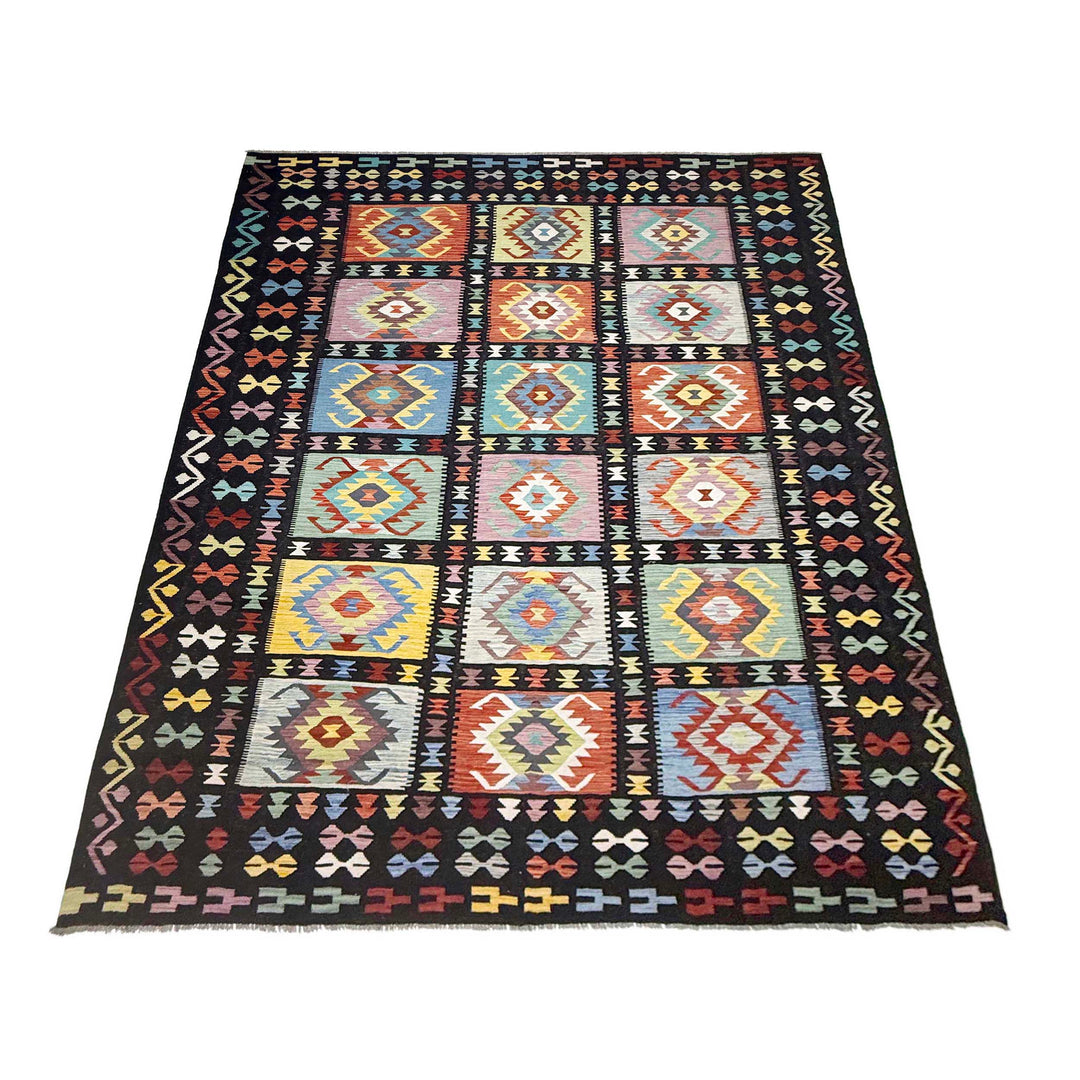 Afghan Kilim Rug 9' 5" x 12' 6" Flat-Weave | No. AL50222