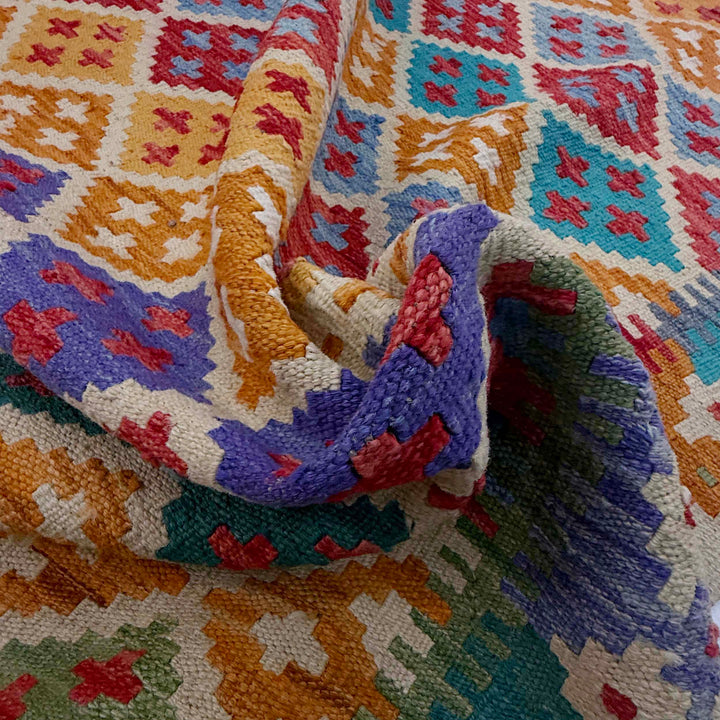 Afghan Kilim Rug 6' 11" x 9' 6" Flat-Weave | No. AL51963