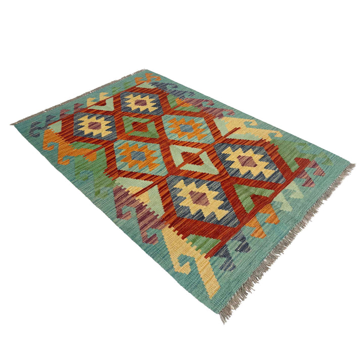 Afghan Vegetable Kelim Rug 2'7" x 4'1" Flat-Weave view
