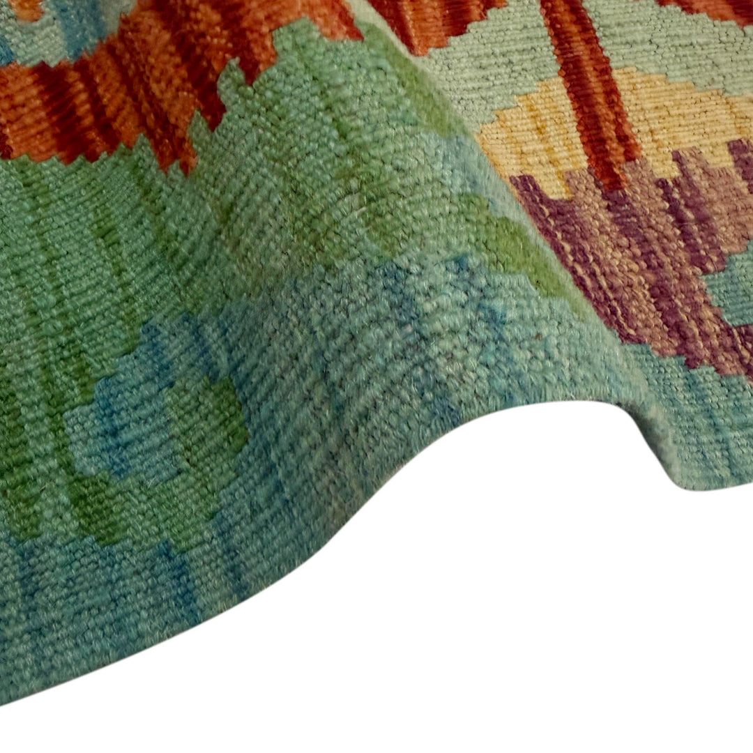 Afghan Vegetable Kelim Rug 2'7" x 4'1" Flat-Weave field