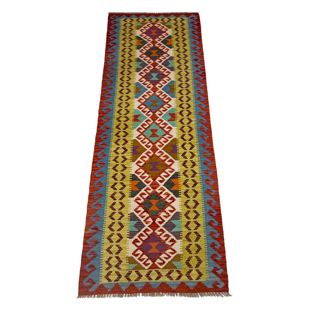 Afghan Kilim Runner 2' 7" x 9' 5" Flat-Weave detail