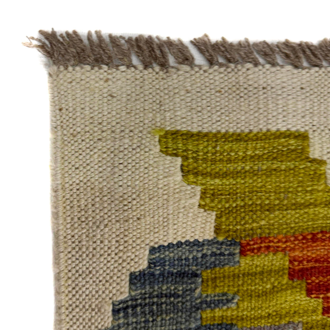 Afghan Vegetable Kilim Rug 6' 7" x 9' 5" Flat-Weave pattern