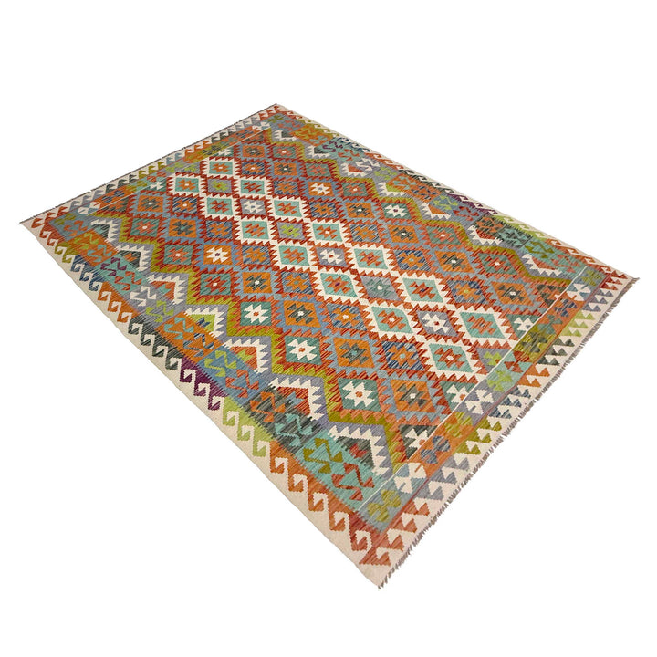Afghan Kilim Rug 6' 10" x 9' 9" Flat-Weave view