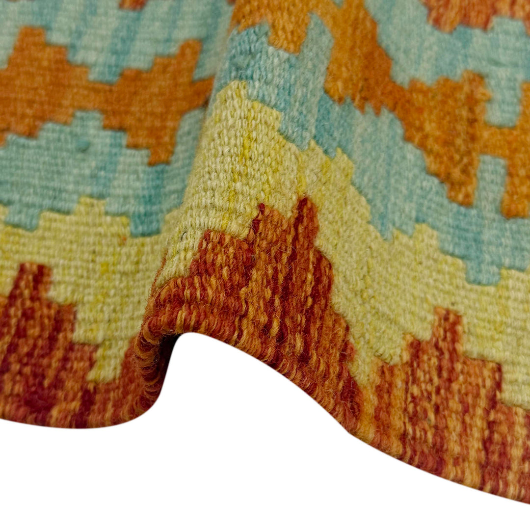Afghan Vegetable Kilim Rug 4' 10" x 6' 4" Flat-Weave field