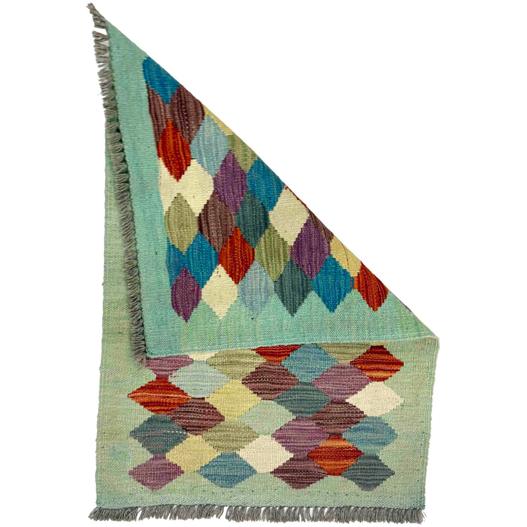 Afghan Kilim Rug 1' 11" x 2' 9" Flat-Weave | No. AL32633