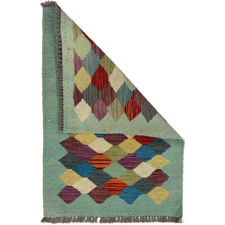 Afghan Kilim Rug 1' 11" x 2' 9" Flat-Weave | No. AL35080