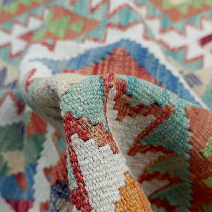 Afghan Kilim Rug 5' 3" x 6' 5" Flat-Weave texture