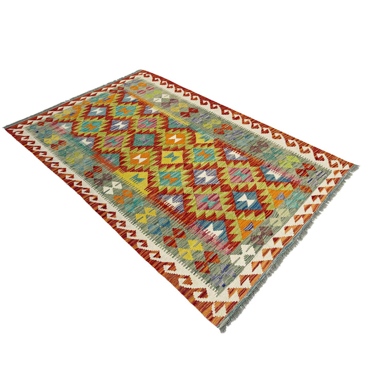 Afghan Vegetable Kilim Rug 3' 11" x 6' 5" Flat-Weave view