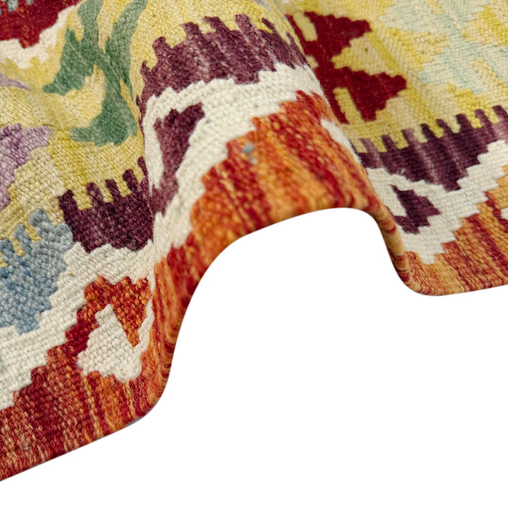Afghan Vegetable Kilim Rug 4' 10" x 6' 4" Flat-Weave field