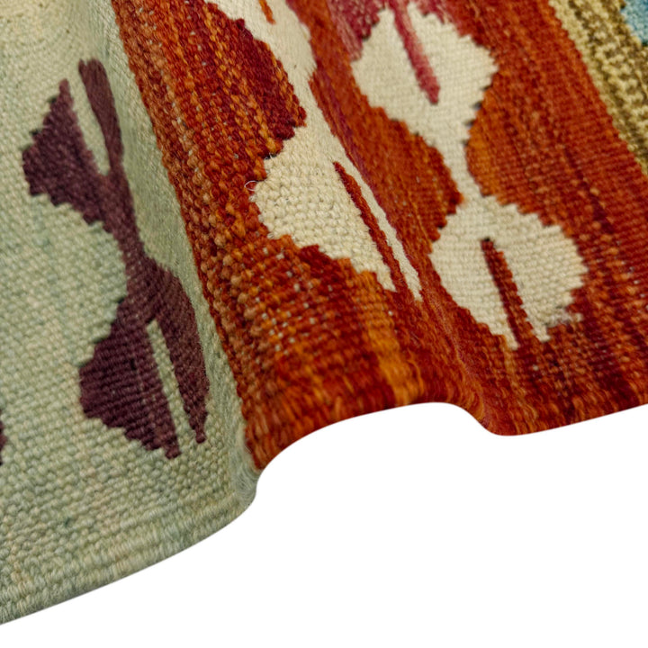 Afghan Vegetable Kilim Rug 5'1" x 6'5" Flat-Weave field