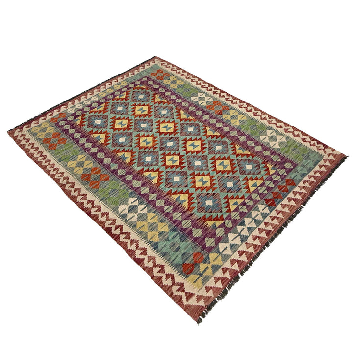 Afghan Kilim Rug 4'9" x 6'4" Flat-Weave view