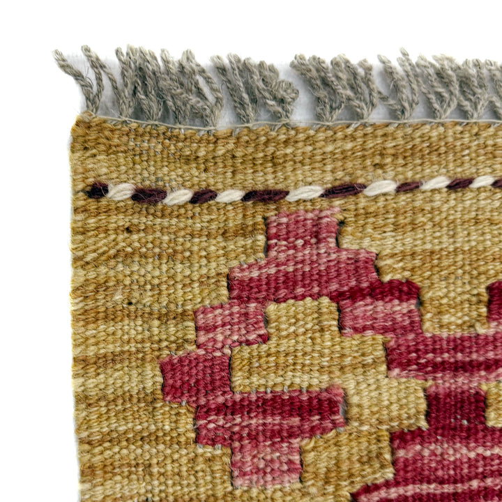 Afghan Vegetable Kilim Rug 3' 2" x 4' 11" Flat-Weave pattern