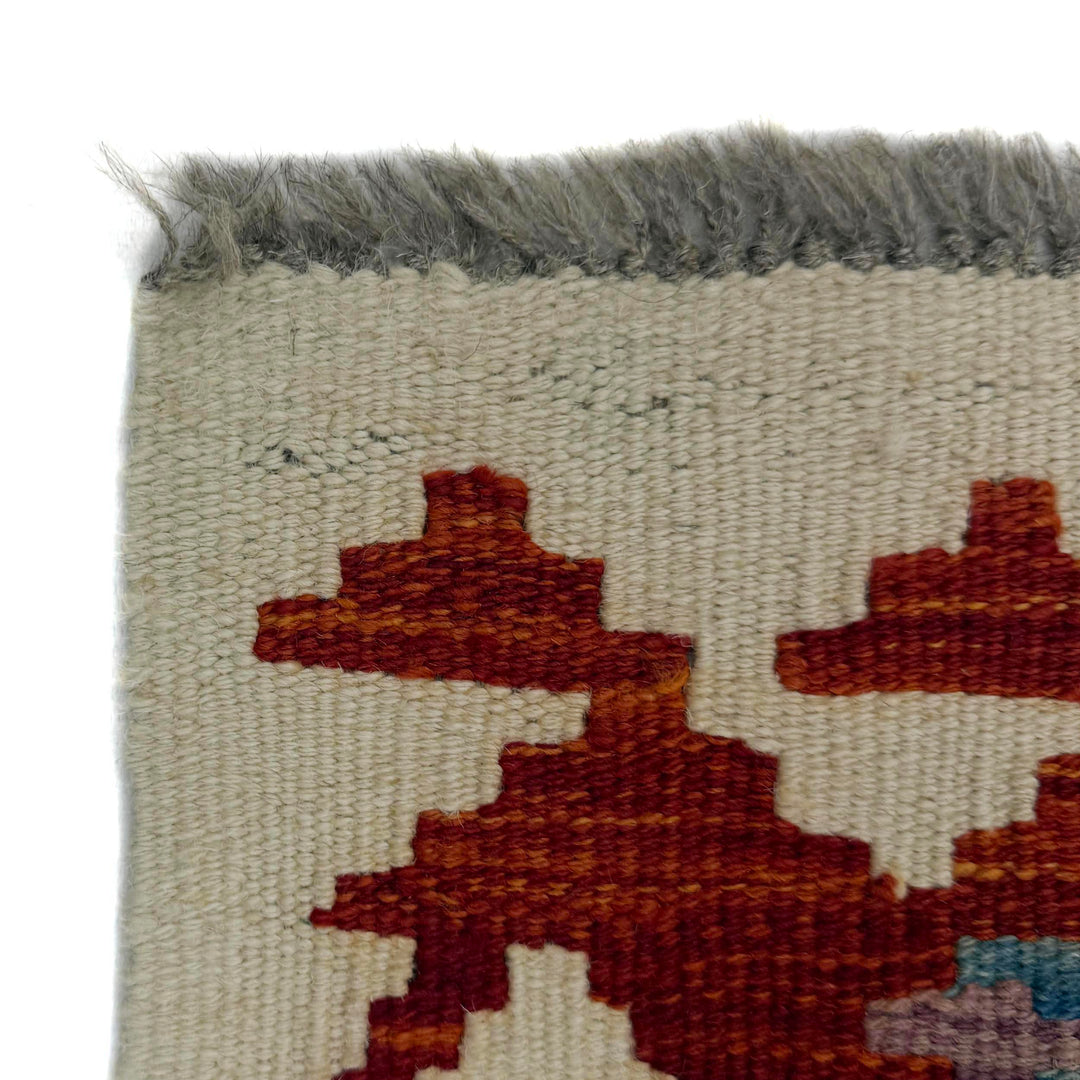Afghan Vegetable Kilim Rug 3' 1" x 4' 11" Flat-Weave pattern