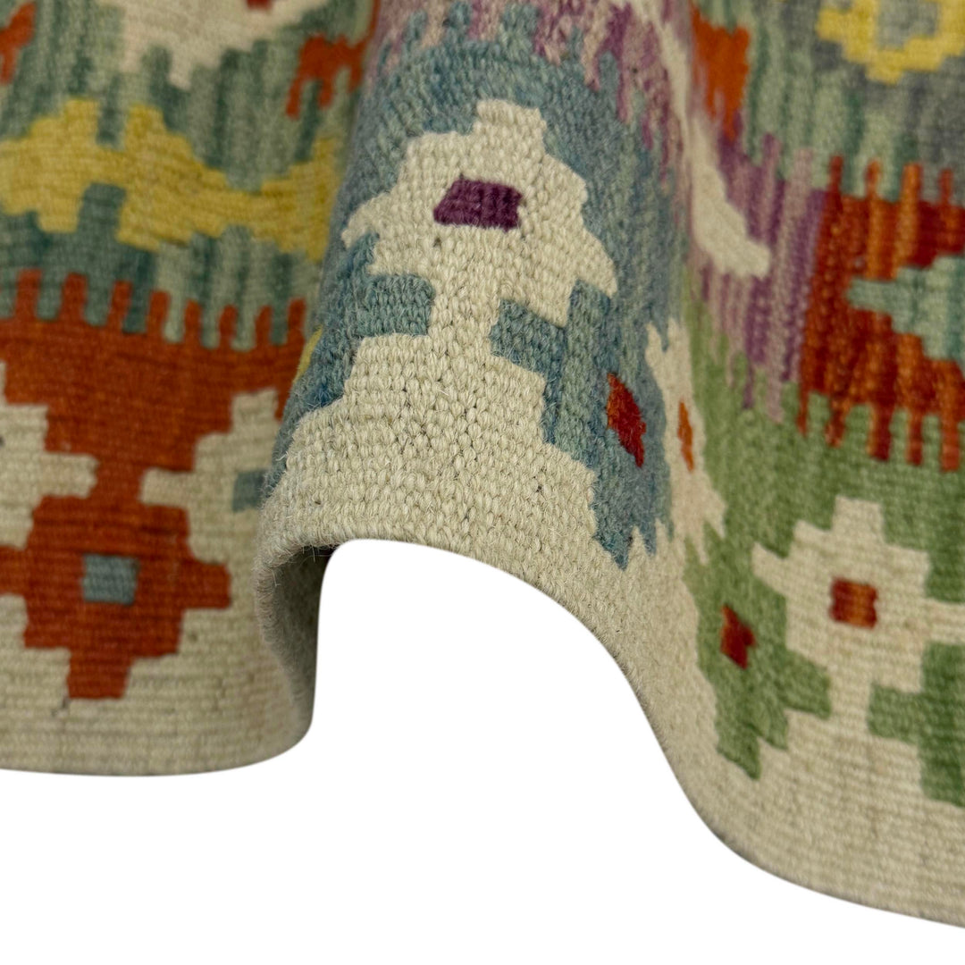 Afghan Vegetable Kelim Rug 3' 5" x 5' 2" Flat-Weave field