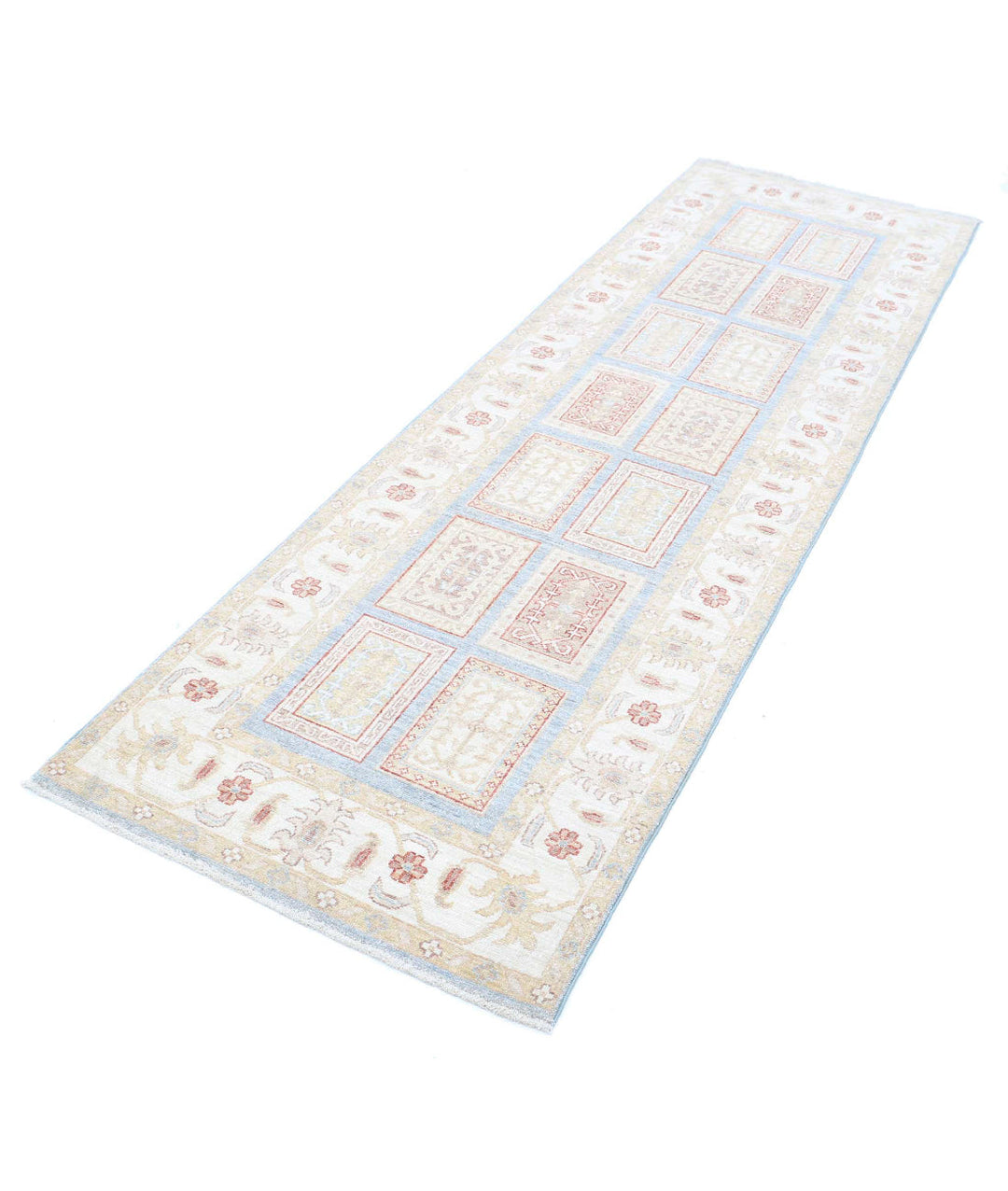 Afghan Bakhtiari Runner Rug 2' 7" x 8' 3" Hand-Knotted | No. AT93034