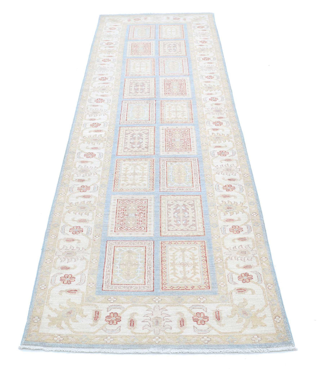 Afghan Bakhtiari Runner Rug 2' 8" x 9' 10" Hand-Knotted | No. AT12348