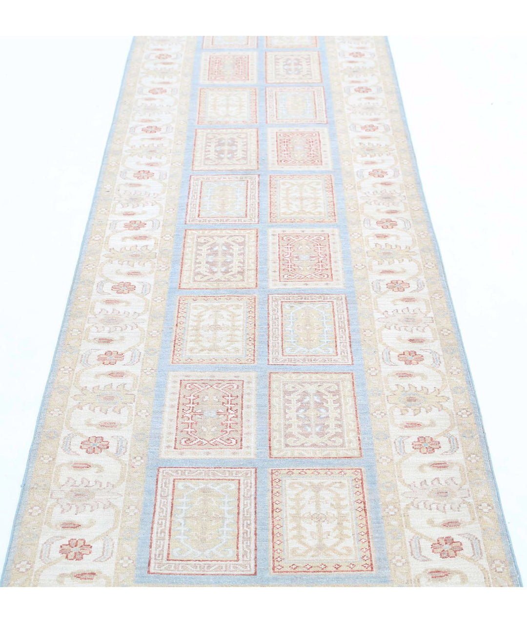 Afghan Bakhtiari Runner Rug 2' 8" x 9' 10" Hand-Knotted | No. AT12348