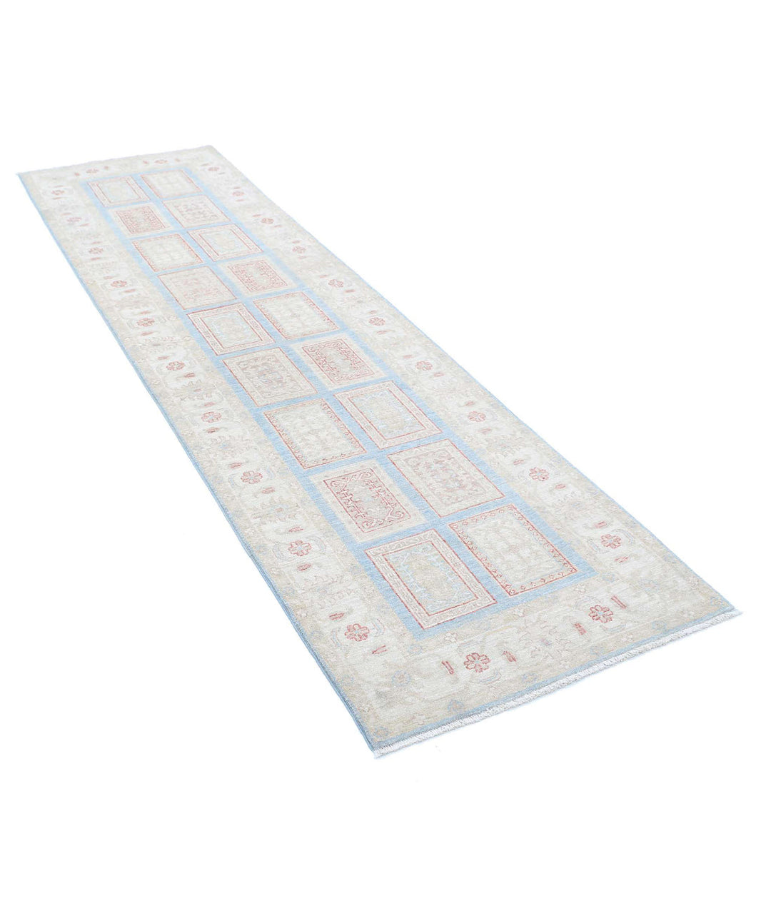 Afghan Bakhtiari Runner Rug 2' 8" x 9' 6" Hand-Knotted | No. AT42151