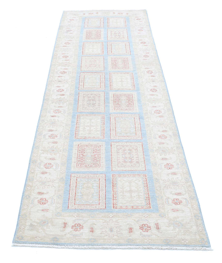 Afghan Bakhtiari Runner Rug 2' 8" x 9' 6" Hand-Knotted | No. AT42151