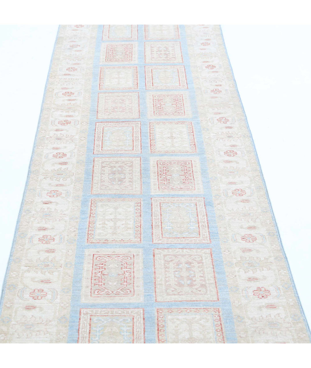 Afghan Bakhtiari Runner Rug 2' 8" x 9' 6" Hand-Knotted | No. AT42151