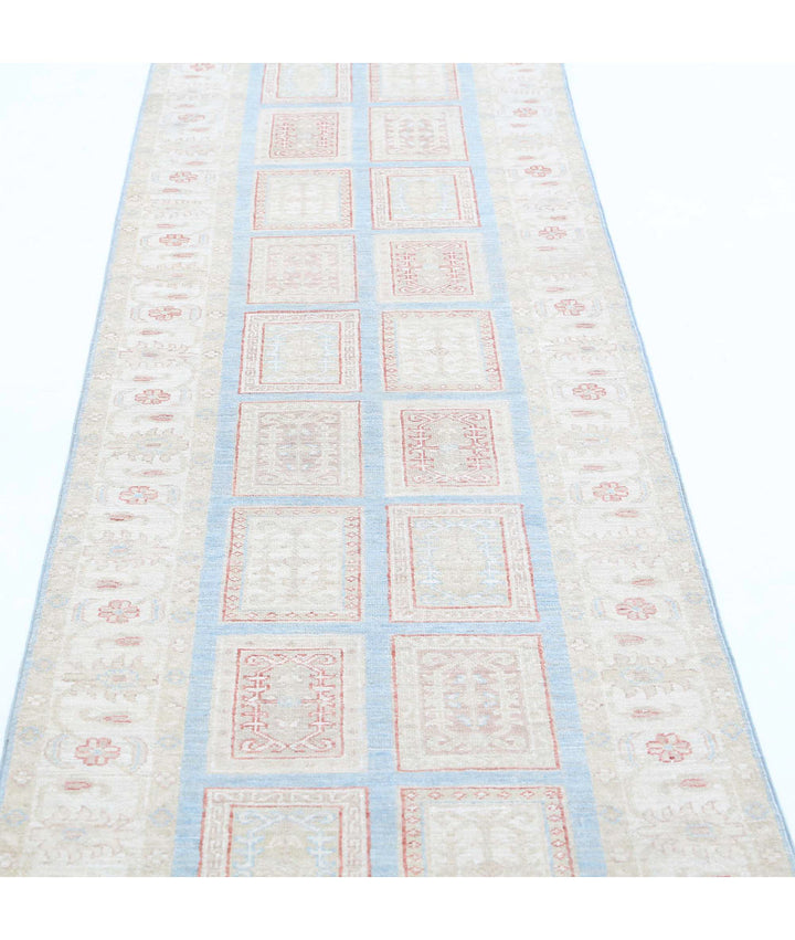 Afghan Bakhtiari Runner Rug 2' 8" x 9' 6" Hand-Knotted | No. AT42151