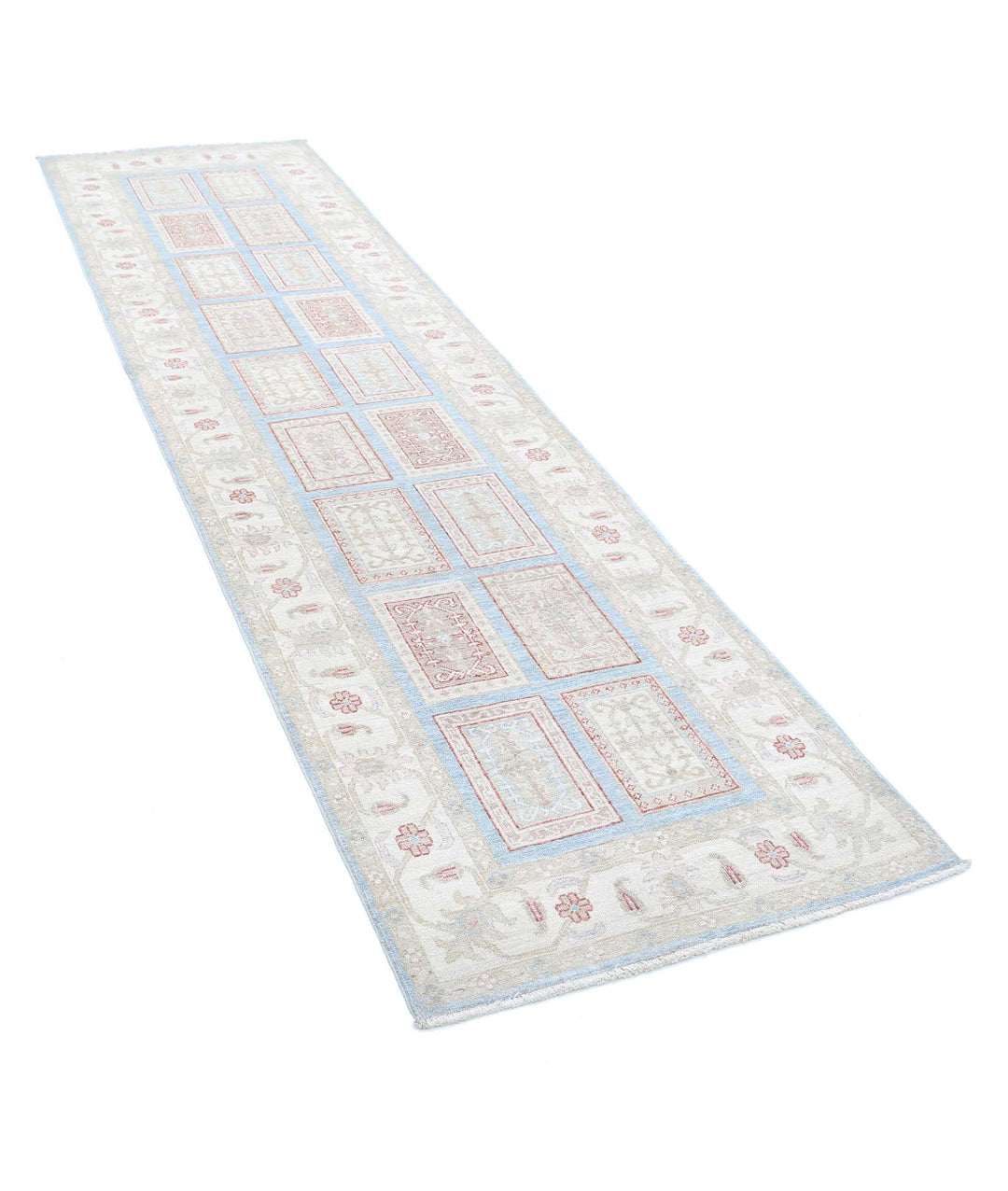 Afghan Bakhtiari Runner Rug 2' 8" x 10' 2" Hand-Knotted | No. AT61875