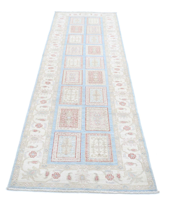 Afghan Bakhtiari Runner Rug 2' 8" x 10' 2" Hand-Knotted | No. AT61875