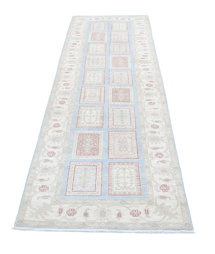 Afghan Bakhtiari Runner Rug 2' 9" x 10' 0" Hand-Knotted | No. AT47333