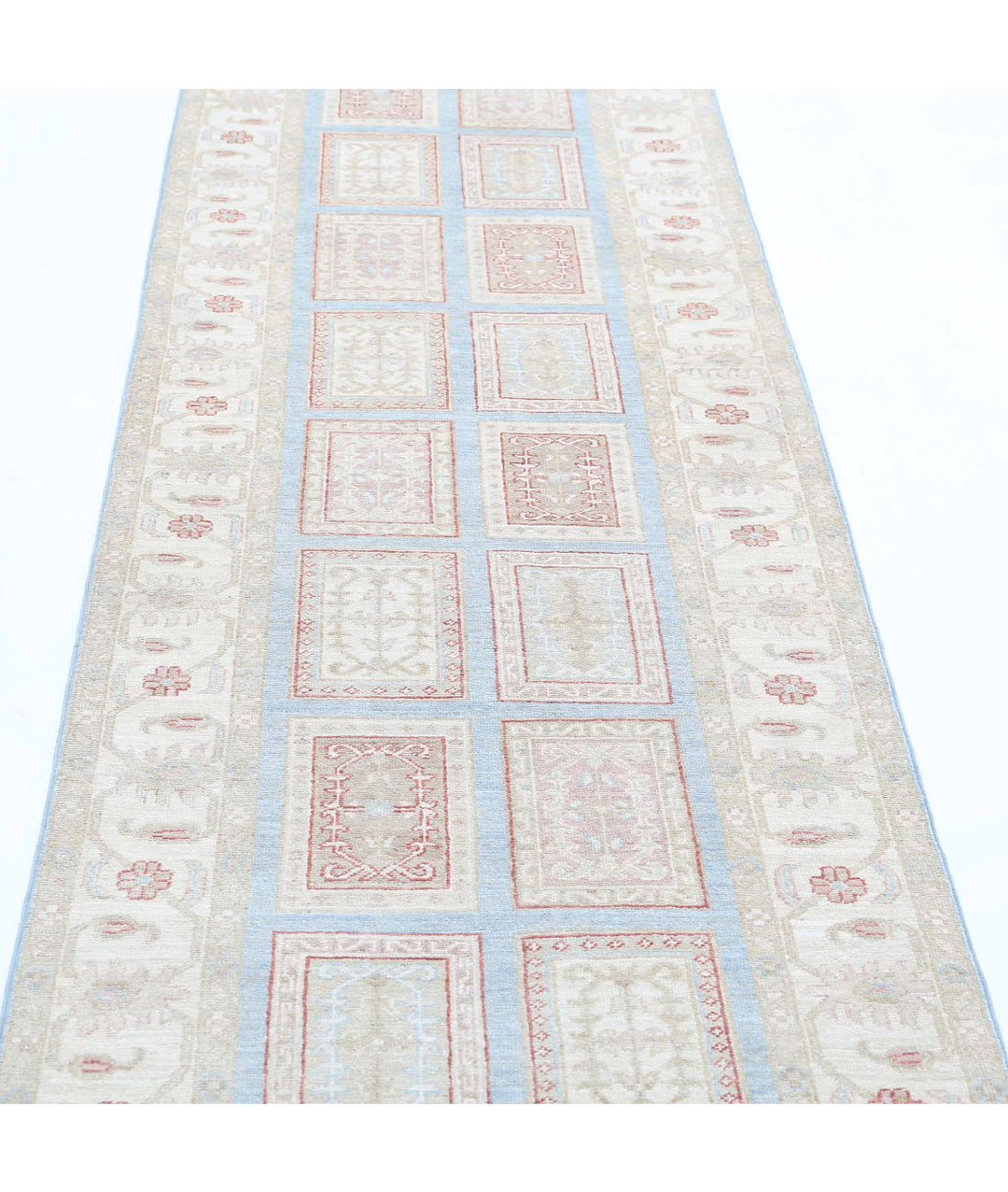 Afghan Bakhtiari Runner Rug 2' 9" x 10' 0" Hand-Knotted | No. AT47333