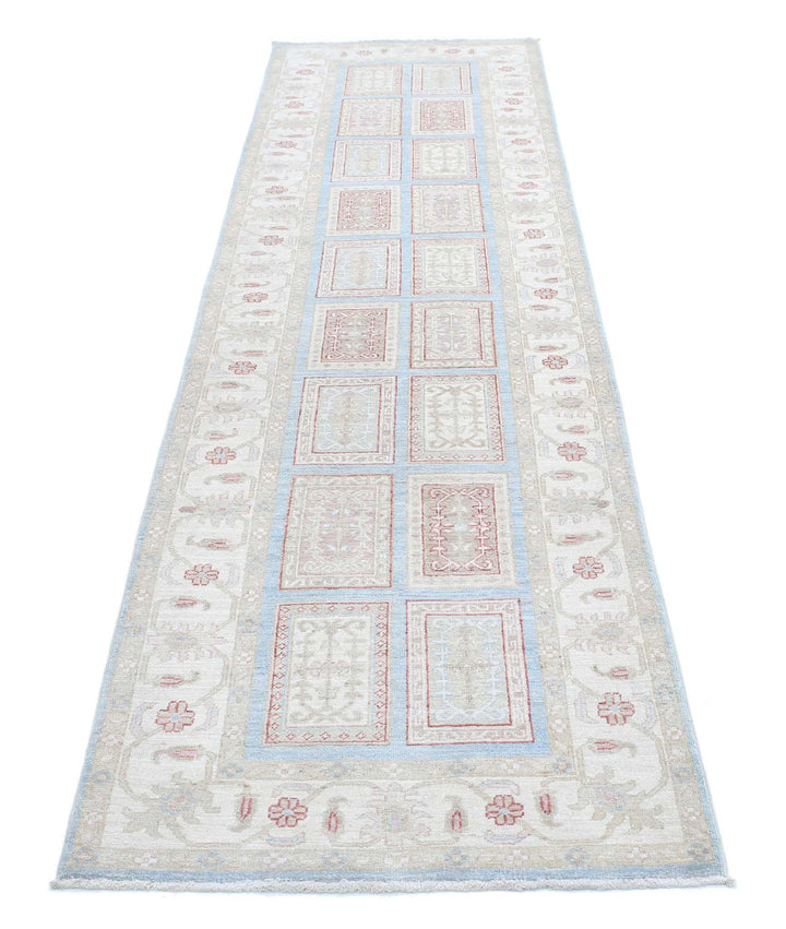 Afghan Bakhtiari Runner Rug 2' 9" x 10' 3" Hand-Knotted | No. AT30358