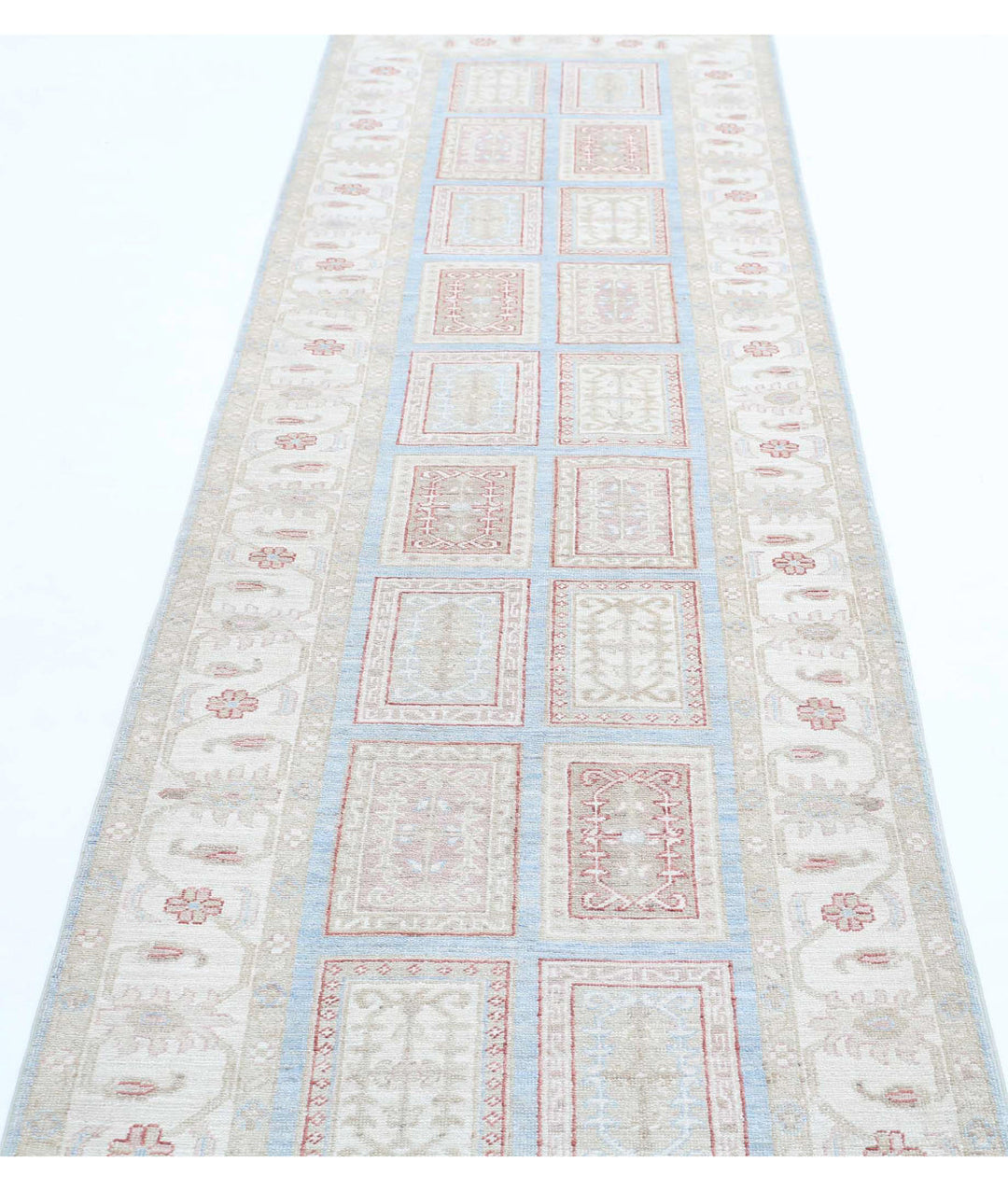 Afghan Bakhtiari Runner Rug 2' 9" x 10' 3" Hand-Knotted | No. AT30358