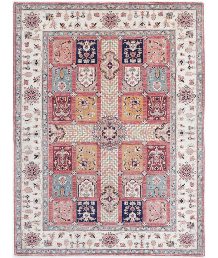 Afghan Bakhtiari Rug 4' 9" x 6' 5" Hand-Knotted | No. AT90780