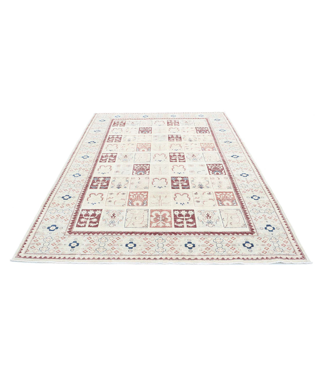 Afghan Bakhtiari Rug 6' 7" x 9' 10" Hand-Knotted | No. AT39061